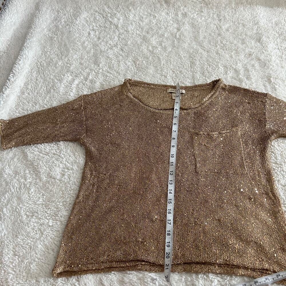 VTG Arden B Gold Sequin 3/4 Sleeve Women’s Sz S Y2K Party Disco Glam Festival - Picture 4 of 5